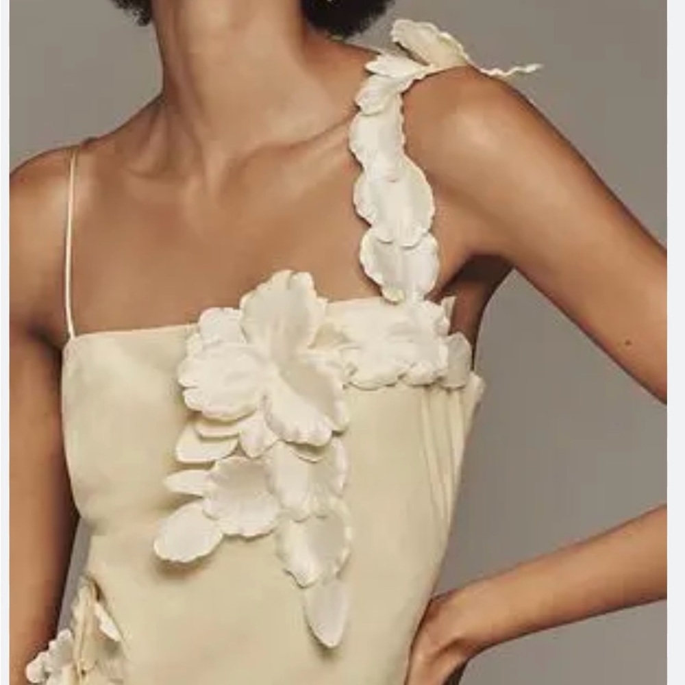 Butter Yellow Floral Dress - Picture 4 of 5